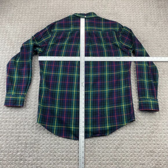 Tommy Hilfiger Shirt Men Medium Green Multicolor Plaid Button Down Long Sleeve - Picture 8 of 10